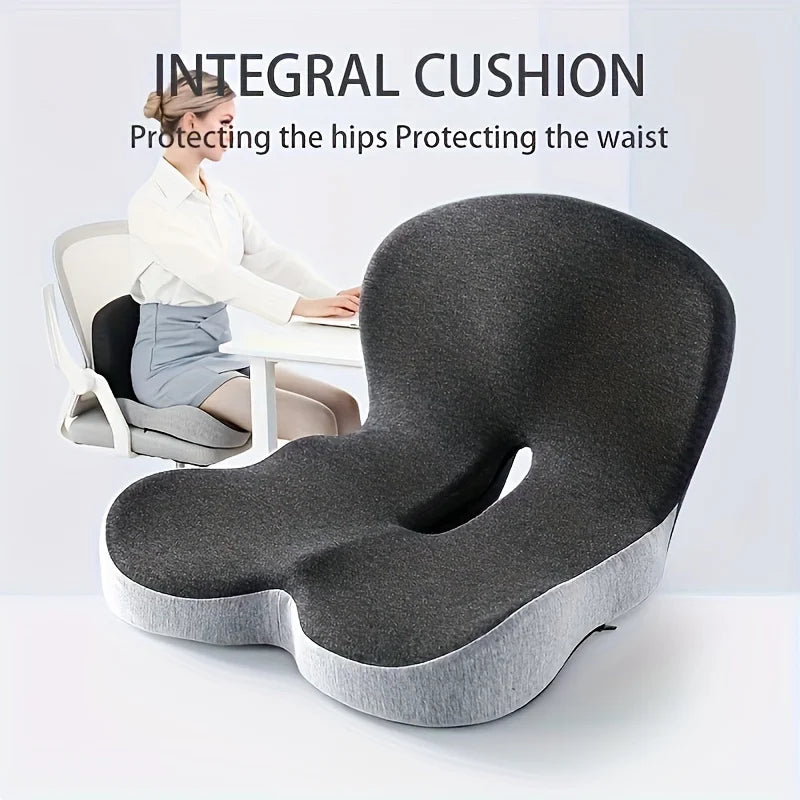 Ergonomic Seat Cushion with Hand Washable Cover Waist & Hip Support Comfort Orthopedic Cushion for Office Car Home